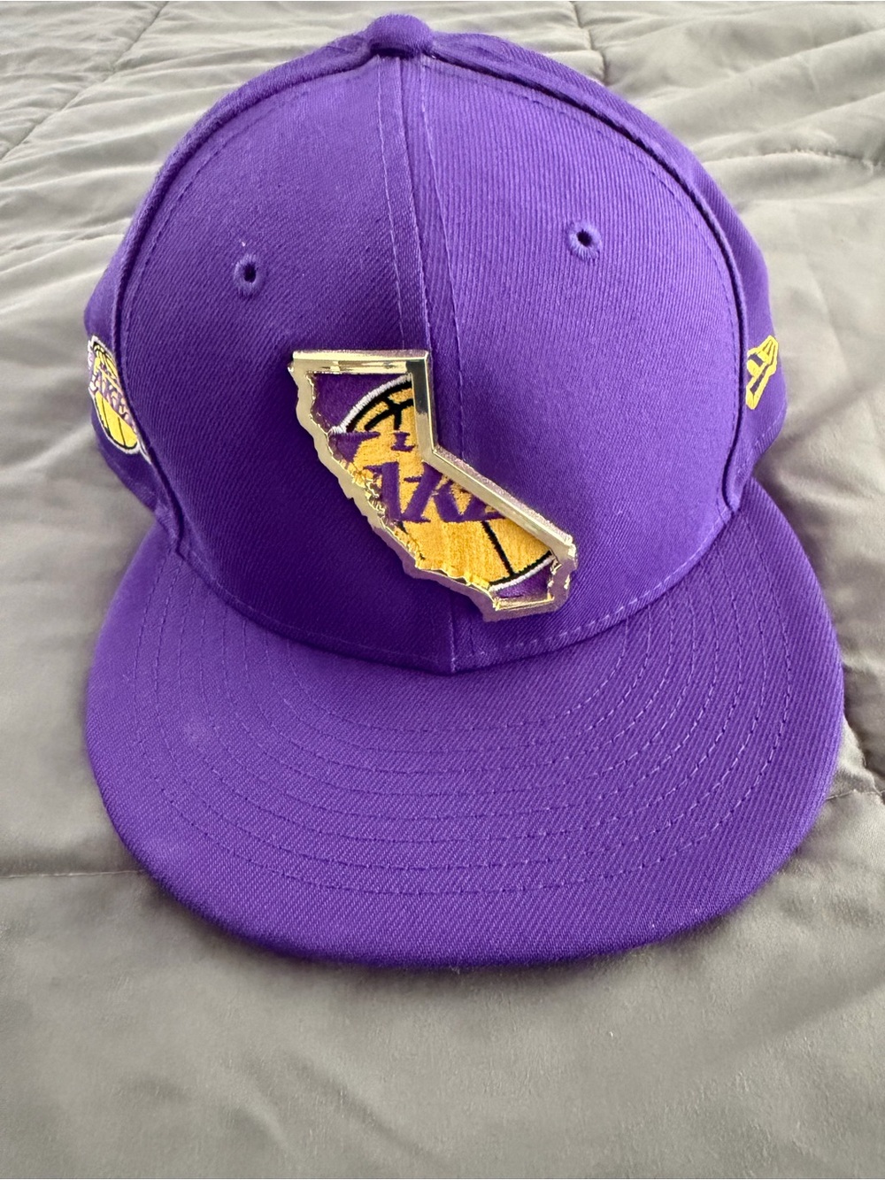 New Era Purple Los Angeles Lakers State Patch Snapback Hat